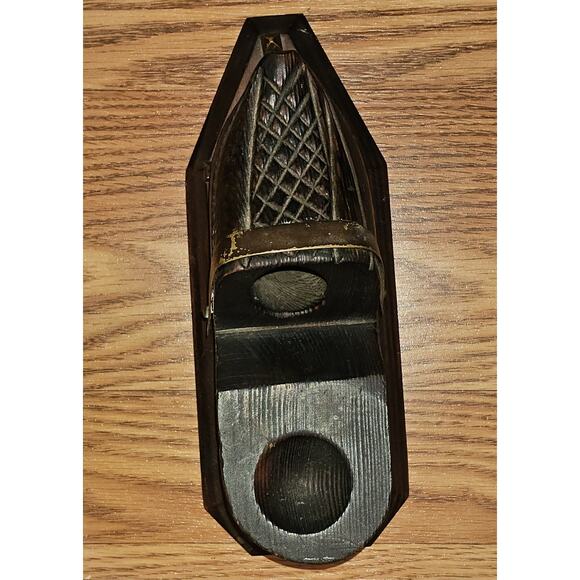 HTF Vintage Hand Carved Pipe And Tobacco Or Match Holder Scandinavian Folk Art - Picture 4 of 8